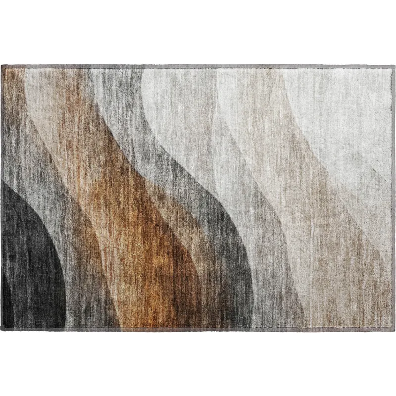 Machine Washable Indoor/Outdoor Neo Khaki 1\'8\" x 2\'6\" Rug