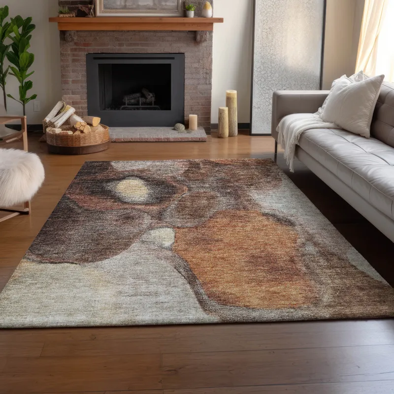Machine Washable Indoor/Outdoor Neo Coffee 5\' x 7\'6\" Rug