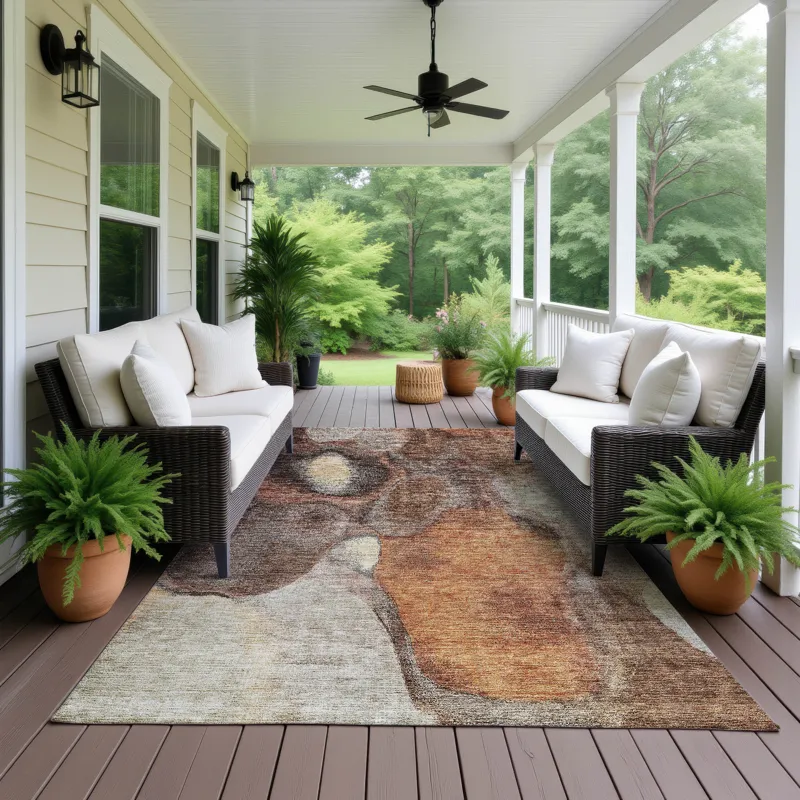 Machine Washable Indoor/Outdoor Neo Coffee 5\' x 7\'6\" Rug