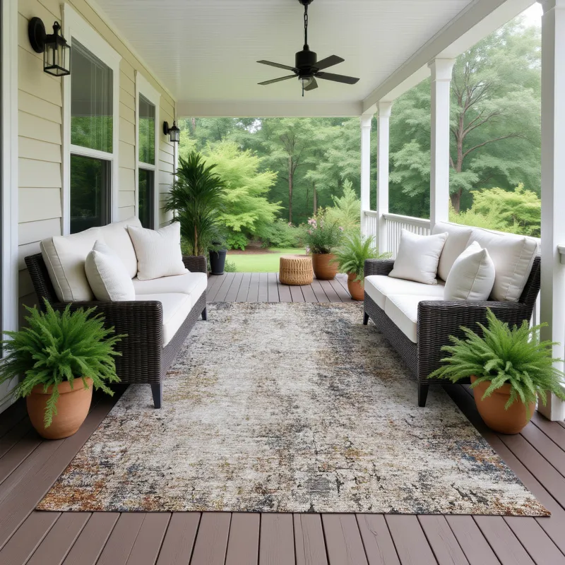 Machine Washable Indoor/Outdoor Neo Putty 9\' x 12\' Rug