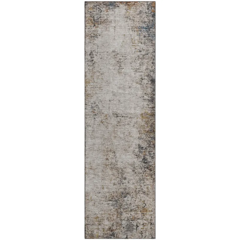 Machine Washable Indoor/Outdoor Neo Putty 2\'3\" x 7\'6\" Runner Rug