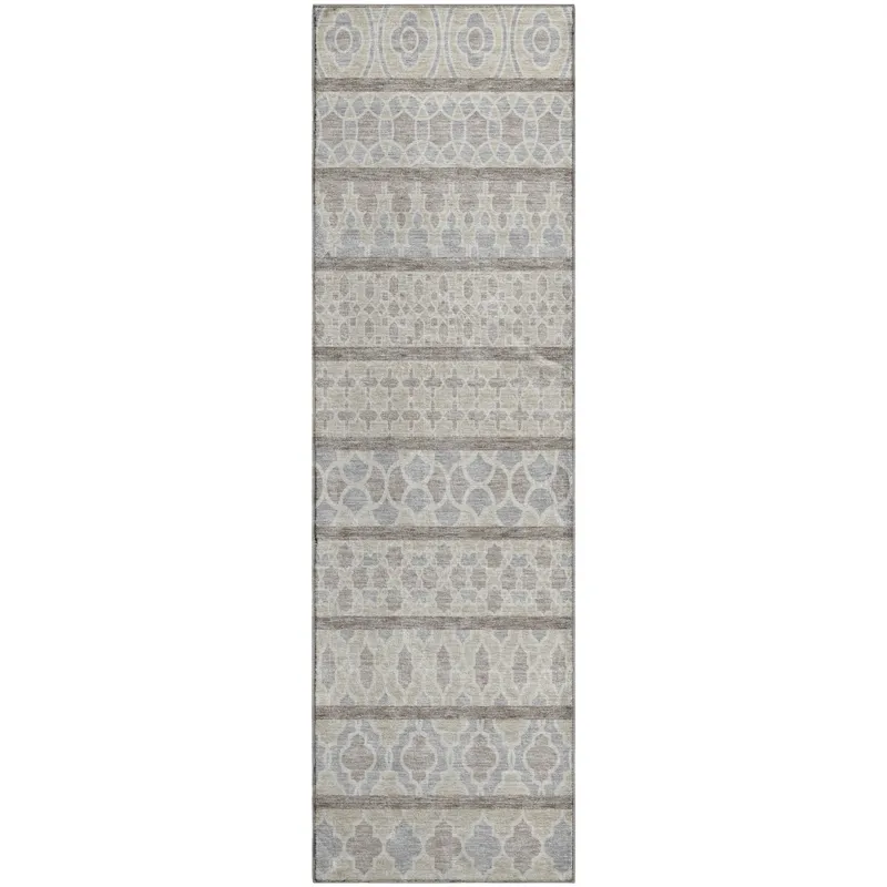 Machine Washable Indoor/Outdoor Neo Ivory 2\'3\" x 7\'6\" Runner Rug