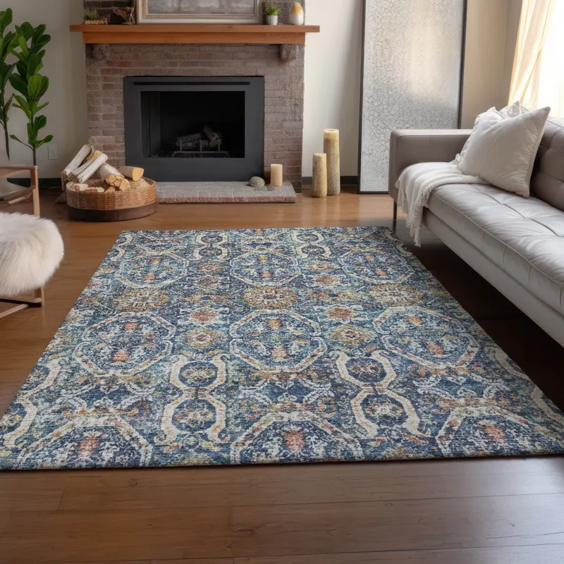 Machine Washable Indoor/Outdoor Neo Denim 8\' x 10\' Rug