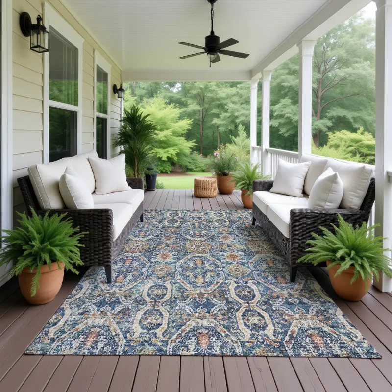 Machine Washable Indoor/Outdoor Neo Denim 8\' x 10\' Rug