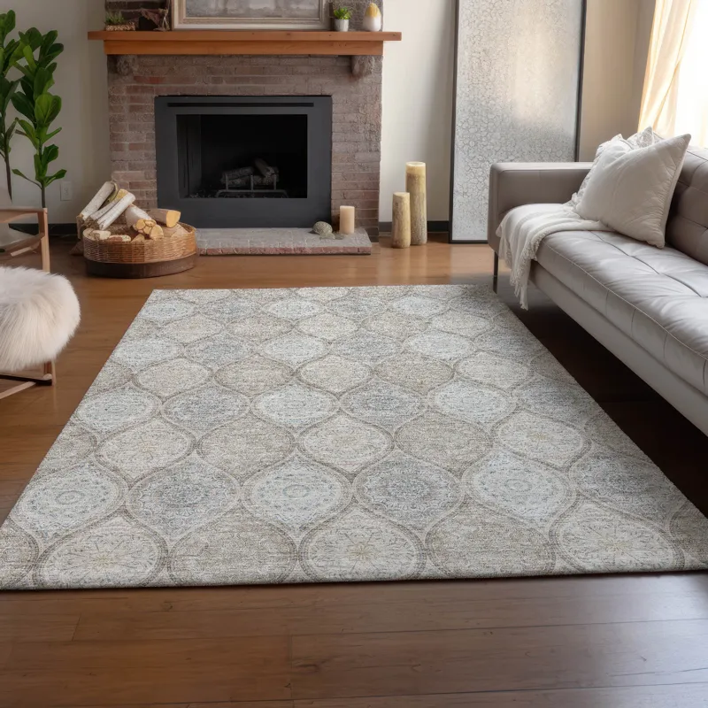 Machine Washable Indoor/Outdoor Neo Linen 8\' x 10\' Rug