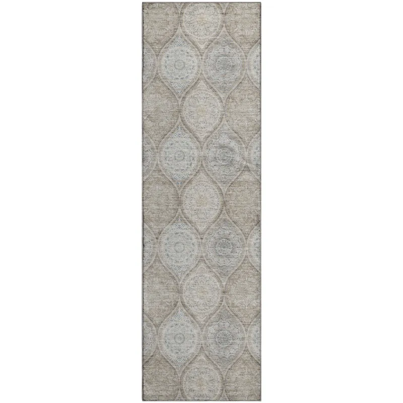 Machine Washable Indoor/Outdoor Neo Linen 2\'3\" x 7\'6\" Runner Rug