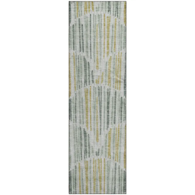 Machine Washable Indoor/Outdoor Neo Sage 2\'3\" x 7\'6\" Runner Rug