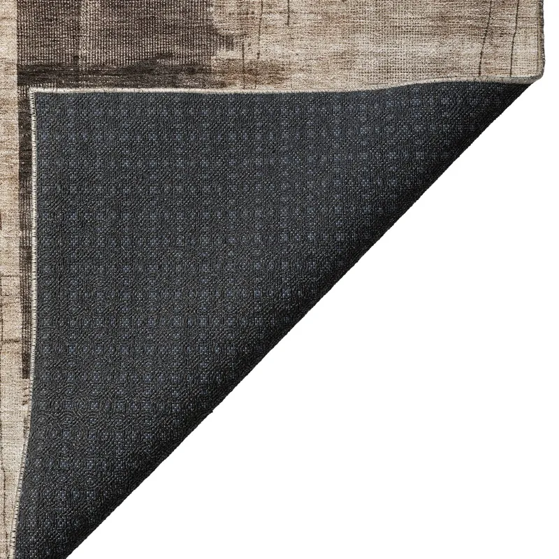Indoor/Outdoor Nouveau Brown 8\' x 8\' Round Rug