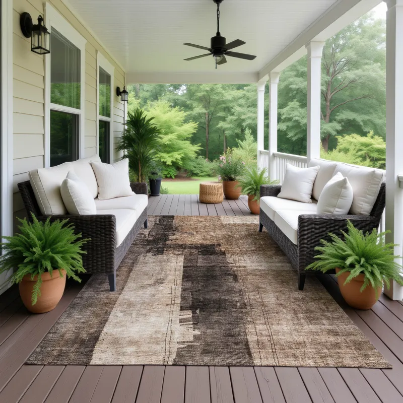 Indoor/Outdoor Nouveau Brown 2\'6\" x 3\'10\" Rug