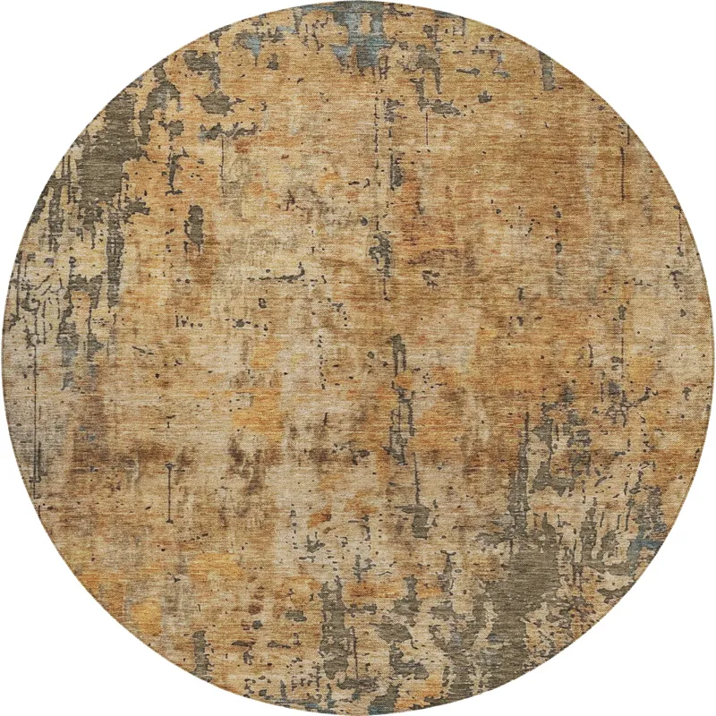 Indoor/Outdoor Nouveau Copper 8\' x 8\' Round Rug