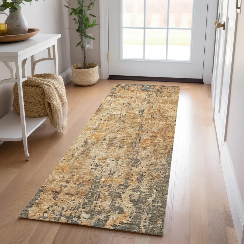 Indoor/Outdoor Nouveau Copper 2\'3\" x 7\'6\" Runner Rug