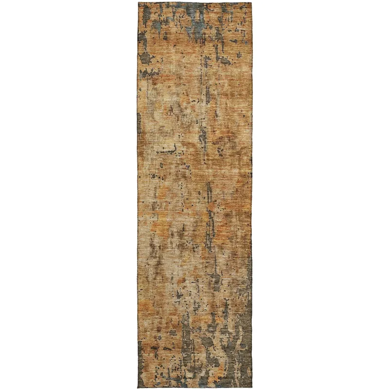 Indoor/Outdoor Nouveau Copper 2\'3\" x 7\'6\" Runner Rug