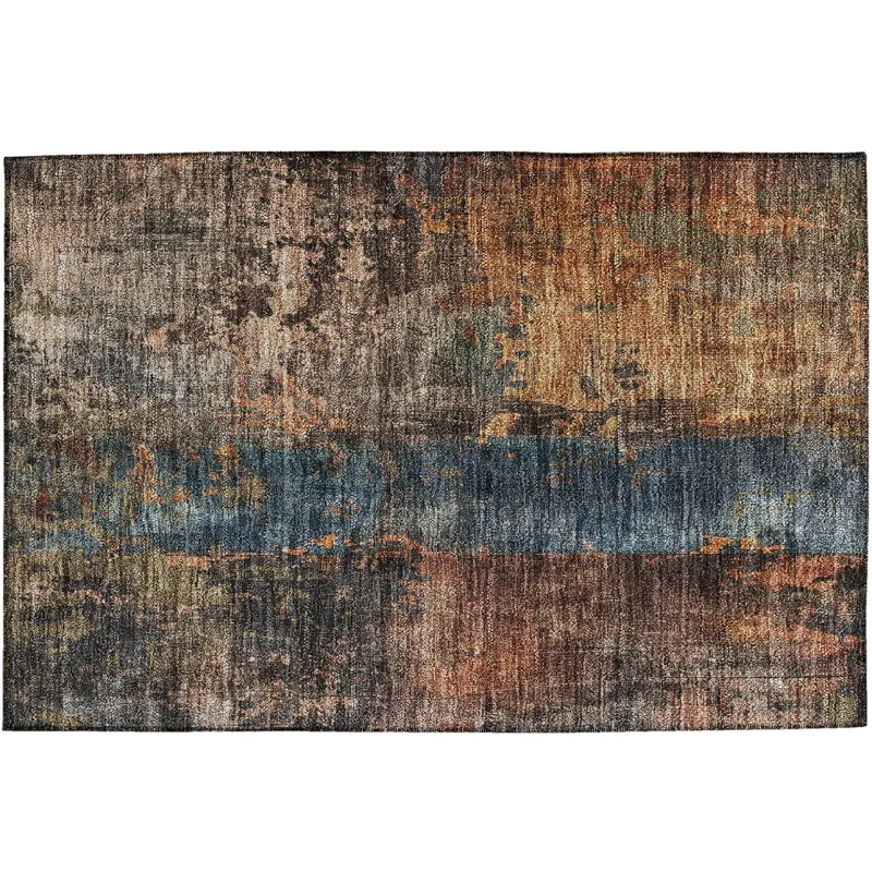 Indoor/Outdoor Nouveau Blue 1\'8\" x 2\'6\" Rug