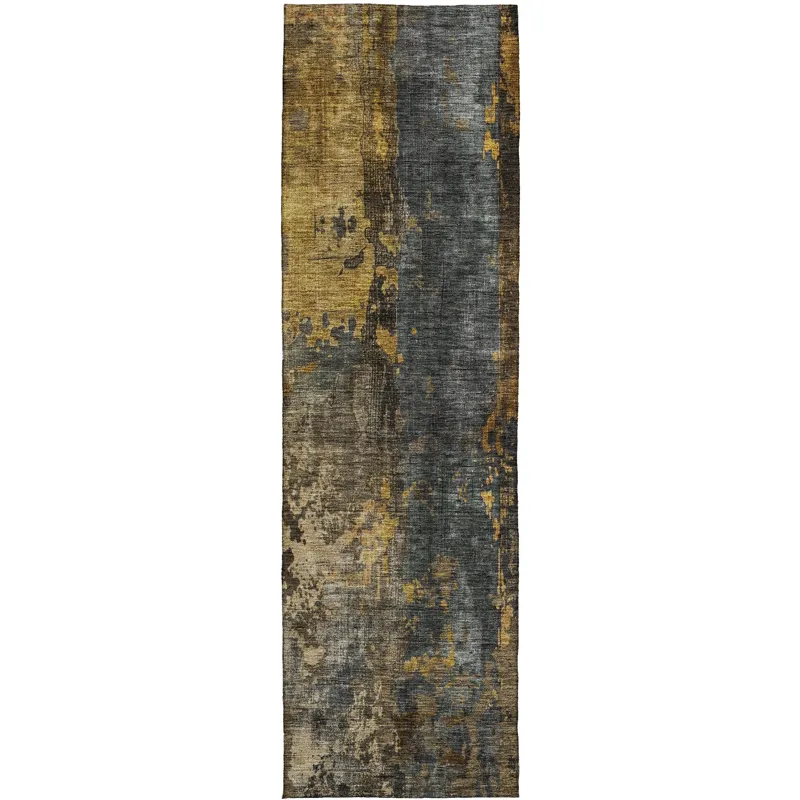 Indoor/Outdoor Nouveau Gray 2\'3\" x 7\'6\" Runner Rug