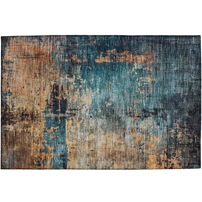 Indoor/Outdoor Nouveau Teal 1\'8\" x 2\'6\" Rug