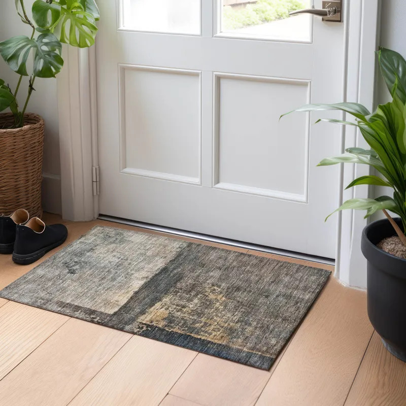 Indoor/Outdoor Nouveau Coffee 1\'8\" x 2\'6\" Rug