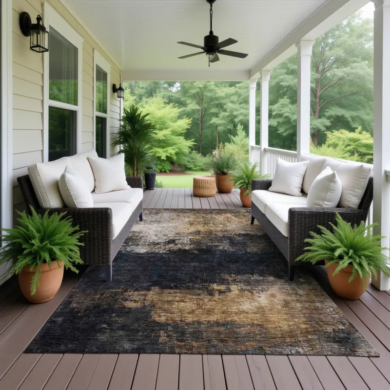 Indoor/Outdoor Nouveau Charcoal 2\'6\" x 3\'10\" Rug