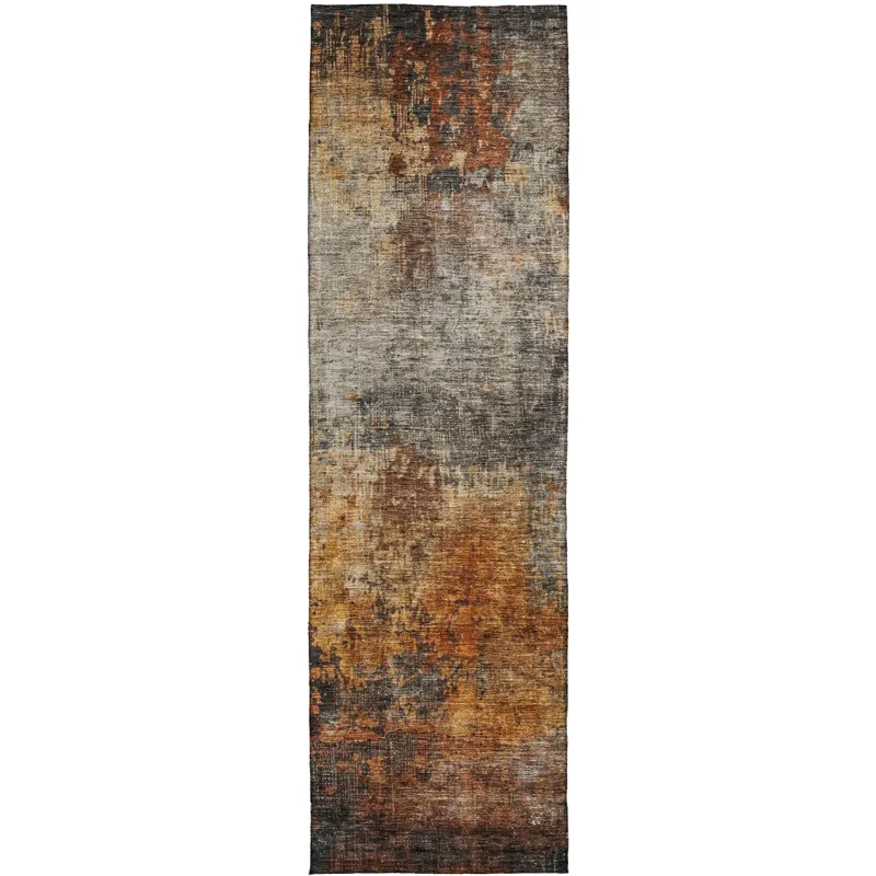 Indoor/Outdoor Nouveau Paprika 2\'3\" x 7\'6\" Runner Rug