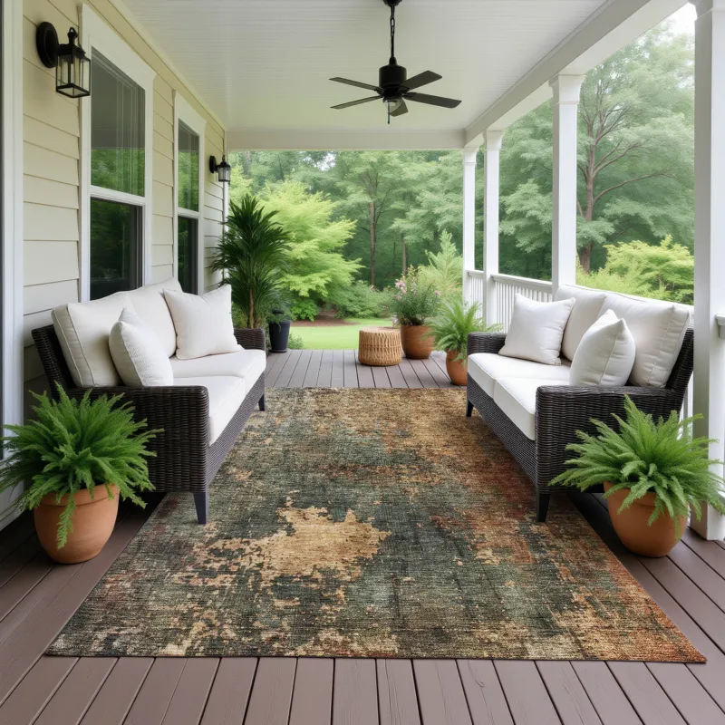 Indoor/Outdoor Nouveau Sage 8\' x 10\' Rug