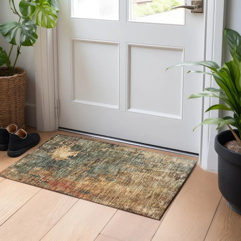 Indoor/Outdoor Nouveau Sage 1\'8\" x 2\'6\" Rug