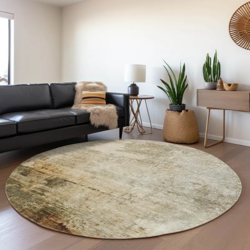Indoor/Outdoor Nouveau Linen 8\' x 8\' Round Rug