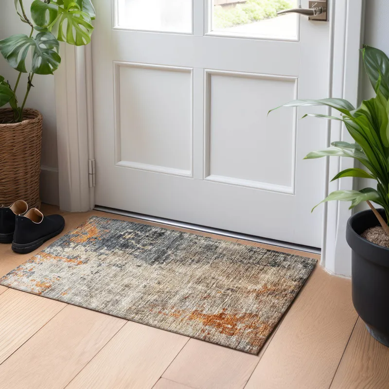 Indoor/Outdoor Nouveau Khaki 1\'8\" x 2\'6\" Rug