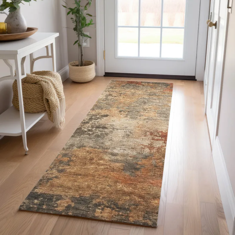 Indoor/Outdoor Nouveau Khaki 2\'3\" x 7\'6\" Runner Rug