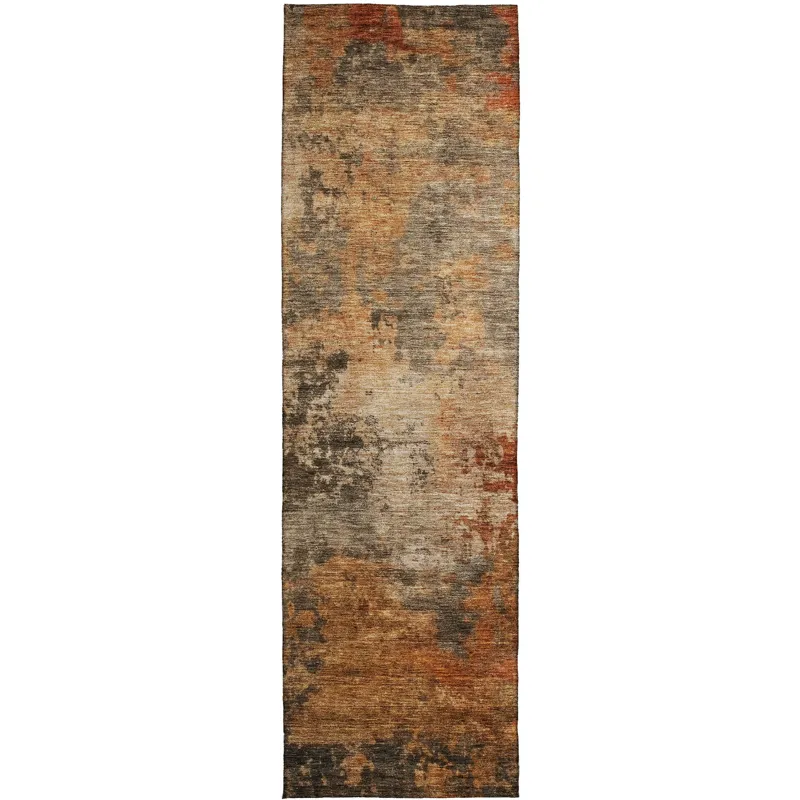 Indoor/Outdoor Nouveau Khaki 2\'3\" x 7\'6\" Runner Rug