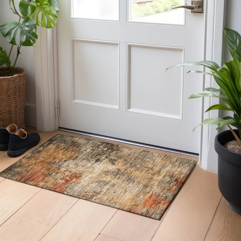 Indoor/Outdoor Nouveau Khaki 1\'8\" x 2\'6\" Rug