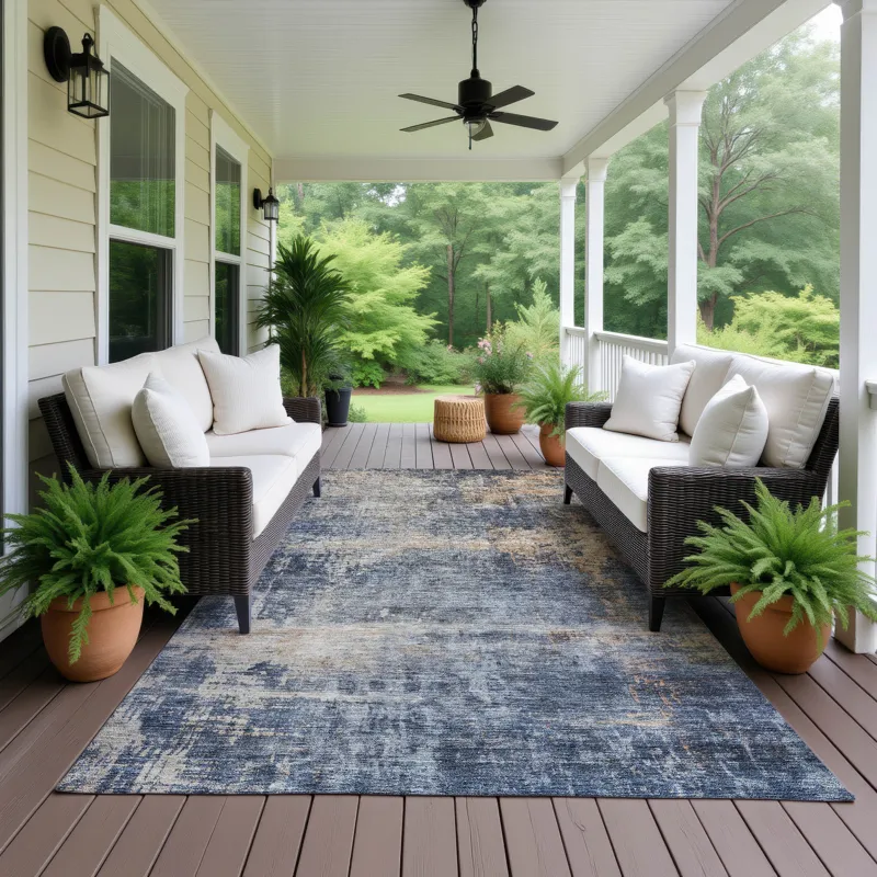 Indoor/Outdoor Nouveau Denim 9\' x 12\' Rug