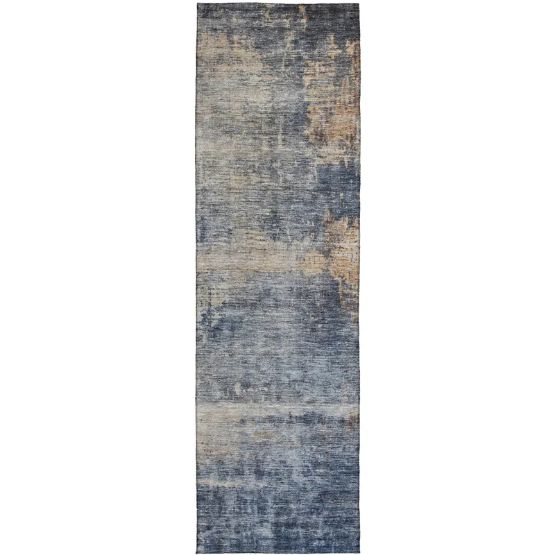 Indoor/Outdoor Nouveau Denim 2\'3\" x 7\'6\" Runner Rug