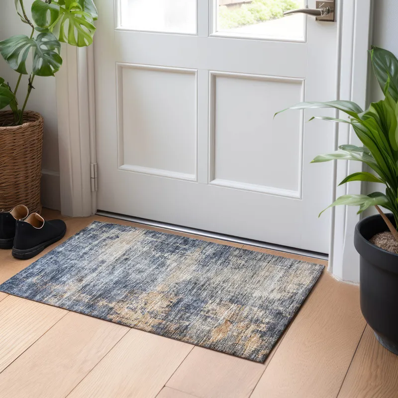 Indoor/Outdoor Nouveau Denim 1\'8\" x 2\'6\" Rug