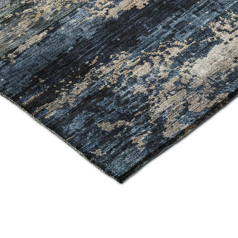 Indoor/Outdoor Nouveau Navy 1\'8\" x 2\'6\" Rug