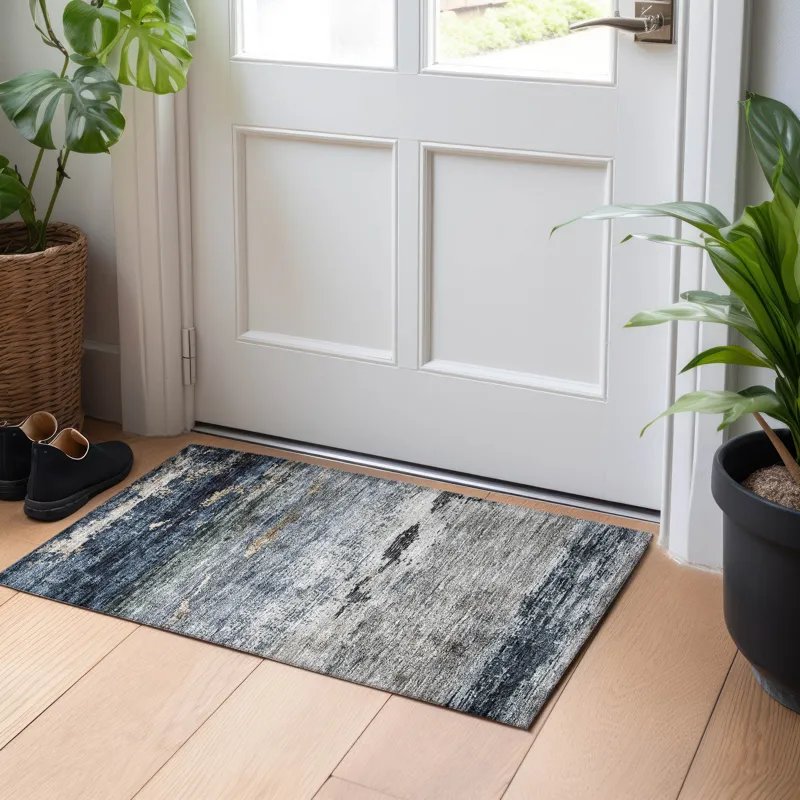 Indoor/Outdoor Nouveau Navy 1\'8\" x 2\'6\" Rug
