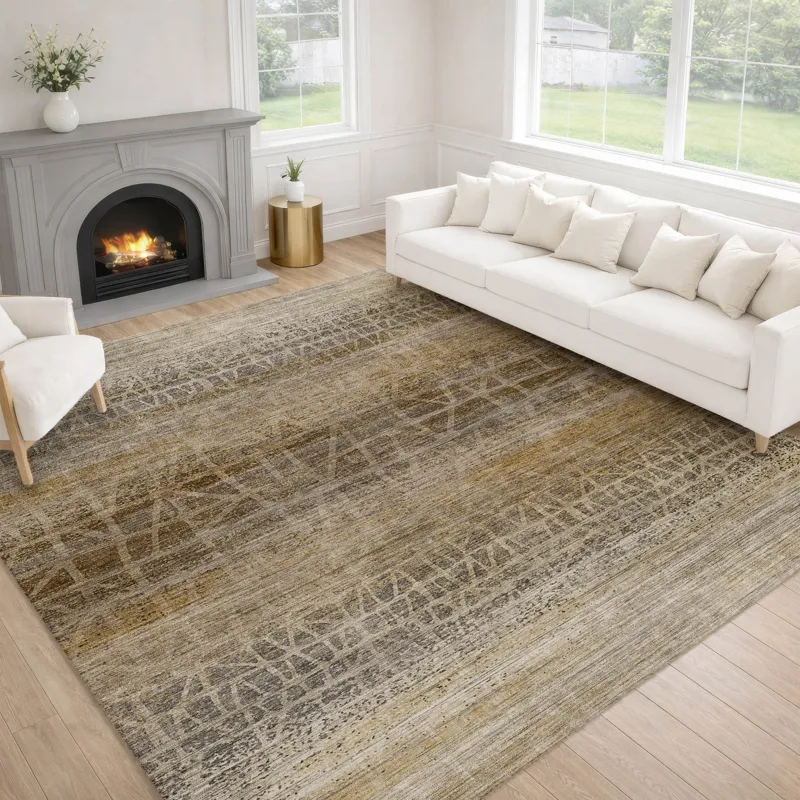 Machine Washable Nexus Beige 9\' x 12\' Rug