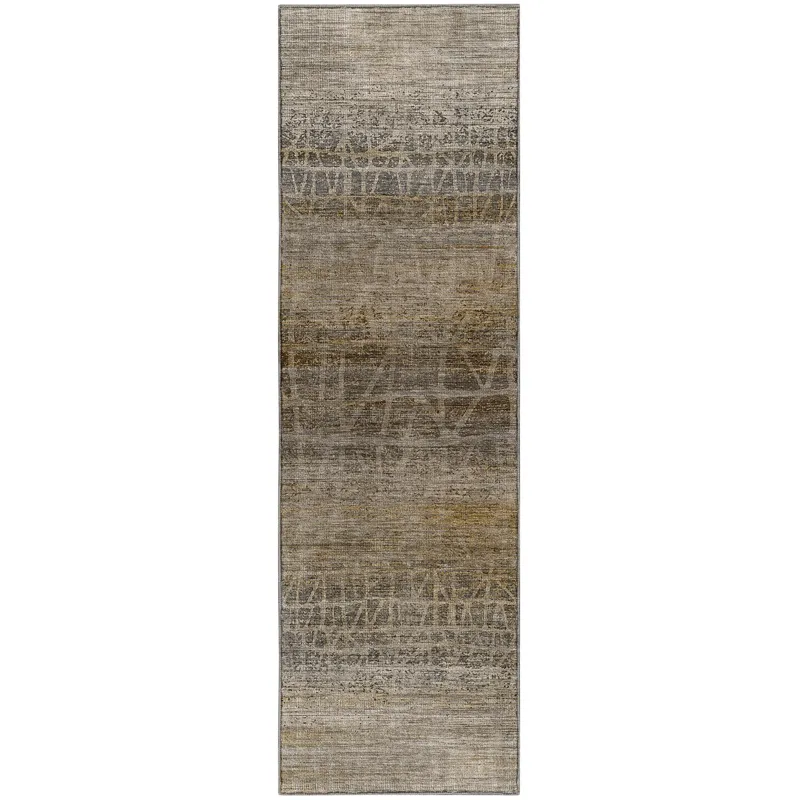 Machine Washable Nexus Beige 2\'3\" x 7\'6\" Runner Rug