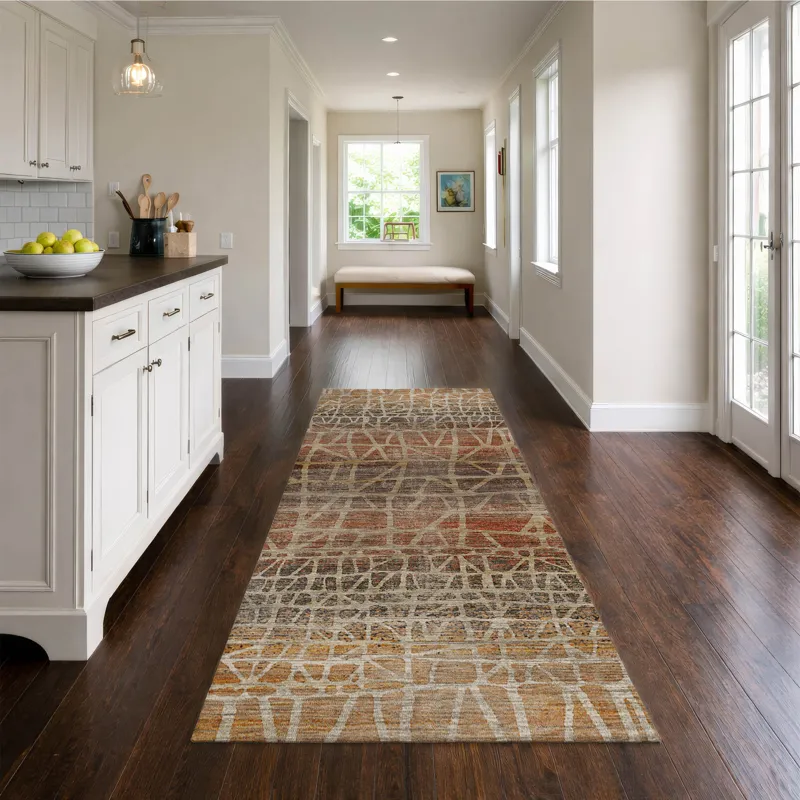 Machine Washable Nexus Copper 2\'3\" x 7\'6\" Runner Rug