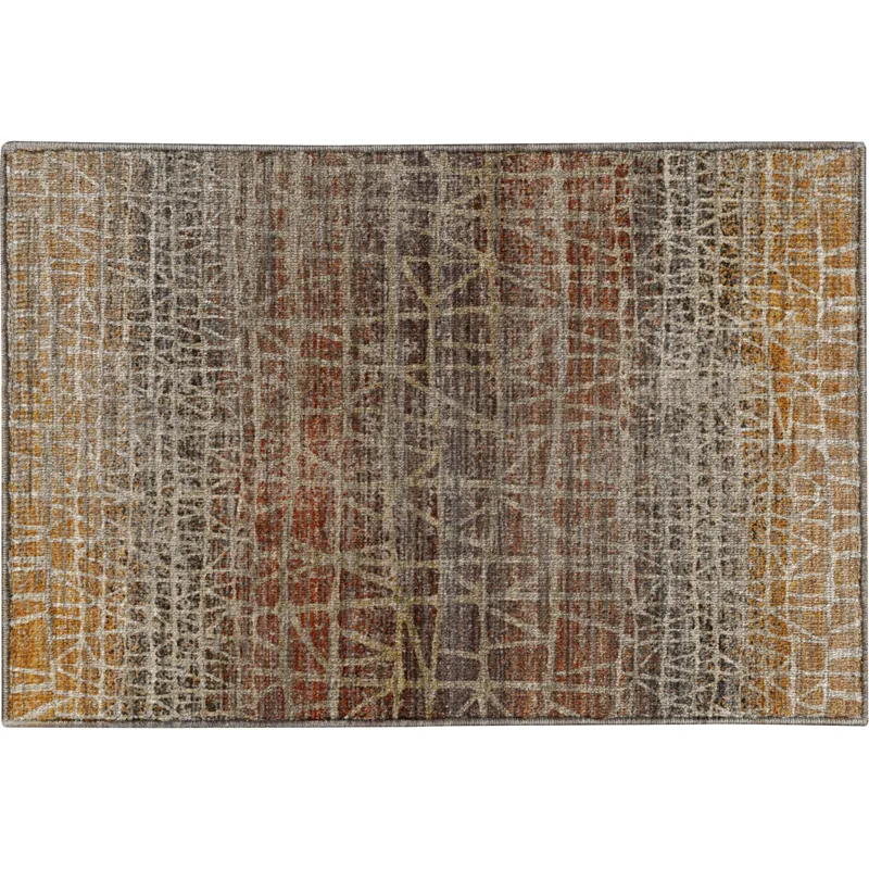 Machine Washable Nexus Copper 1\'8\" x 2\'6\" Rug