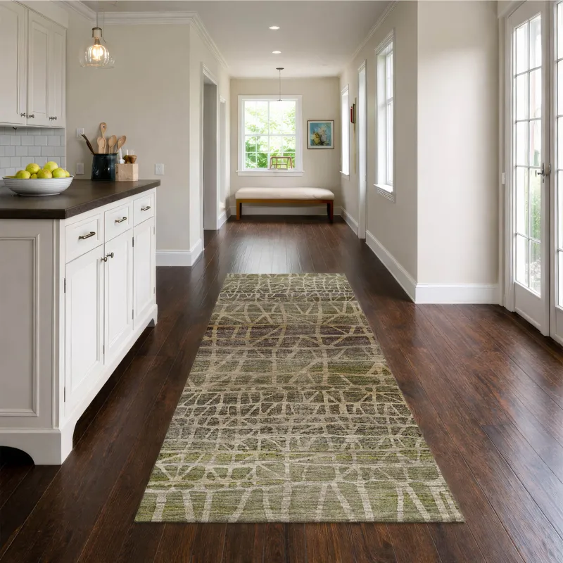 Machine Washable Nexus Fern 2\'3\" x 7\'6\" Runner Rug