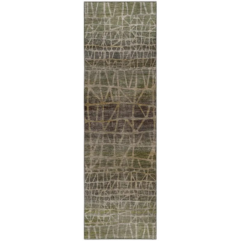 Machine Washable Nexus Fern 2\'3\" x 7\'6\" Runner Rug