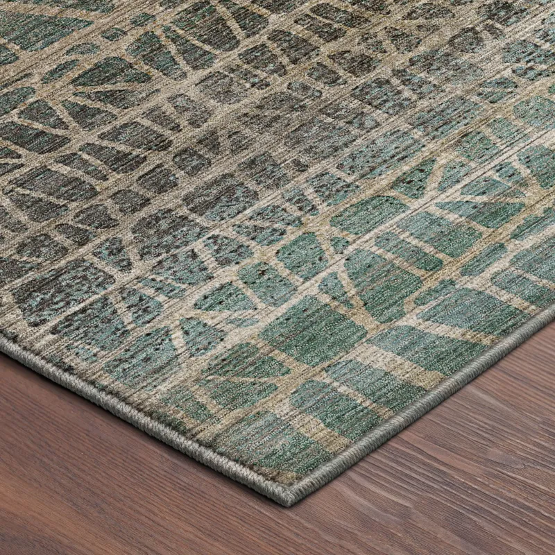 Machine Washable Nexus Teal 6\'6\" x 9\'6\" Rug