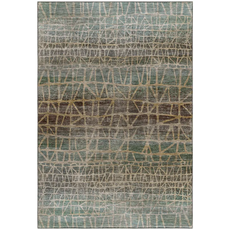 Machine Washable Nexus Teal 6\'6\" x 9\'6\" Rug