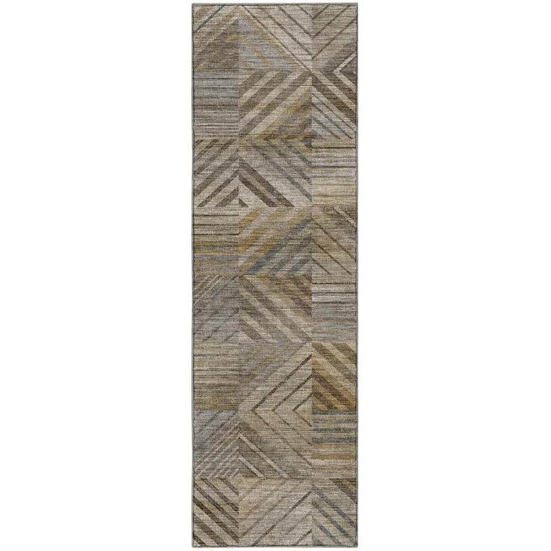Machine Washable Nexus Beige 2\'3\" x 7\'6\" Runner Rug