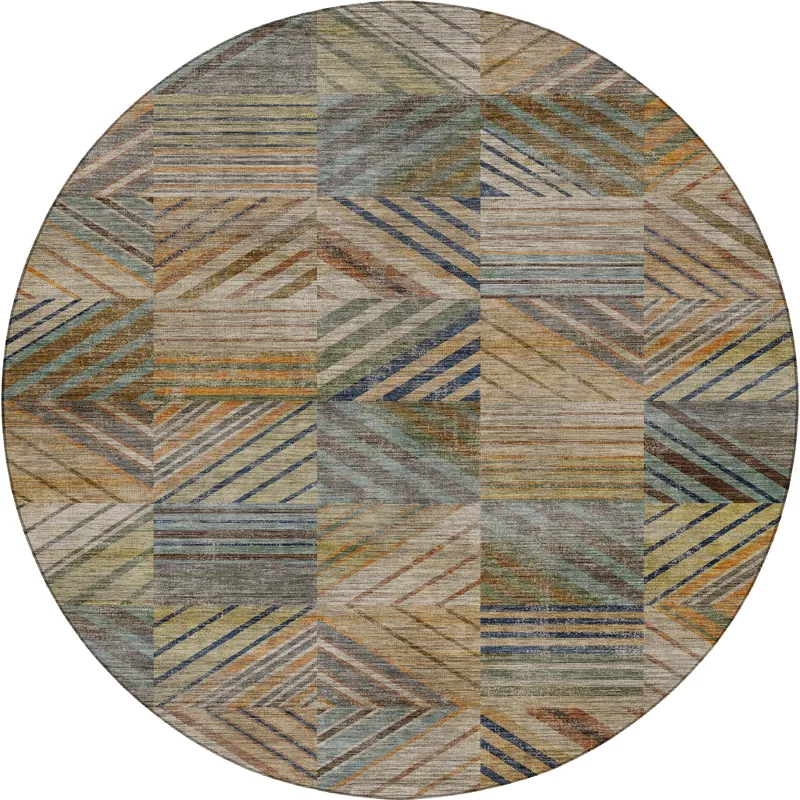 Machine Washable Nexus Multi 8\' x 8\' Round Rug