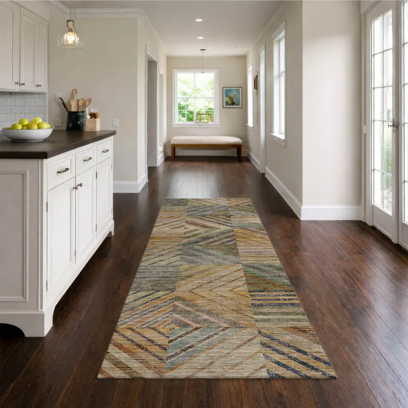Machine Washable Nexus Multi 2\'3\" x 7\'6\" Runner Rug