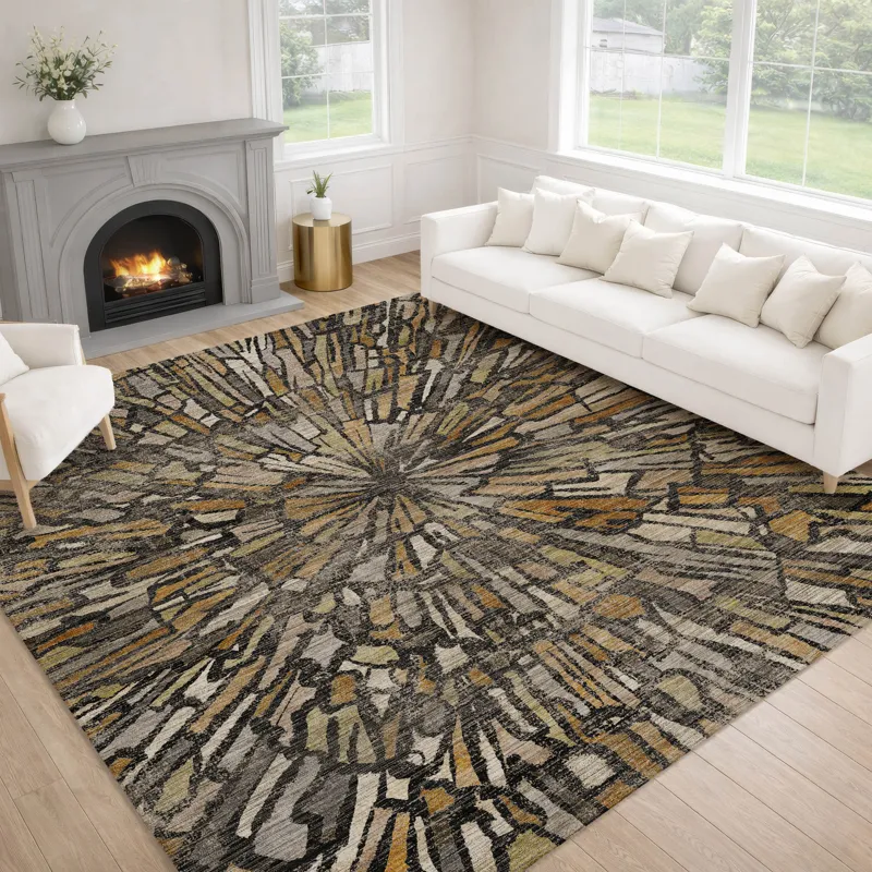 Machine Washable Nexus Black 8\' x 10\' Rug