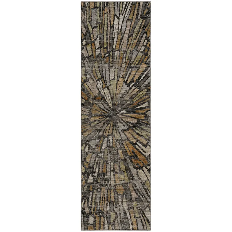 Machine Washable Nexus Black 2\'3\" x 7\'6\" Runner Rug