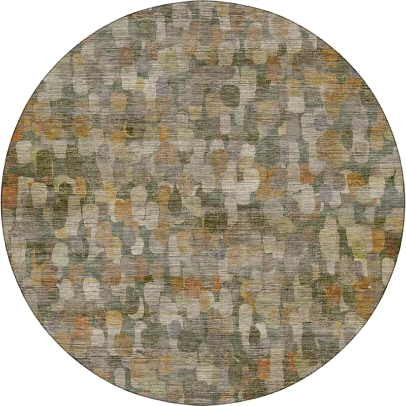 Machine Washable Nexus Basil 8\' x 8\' Round Rug
