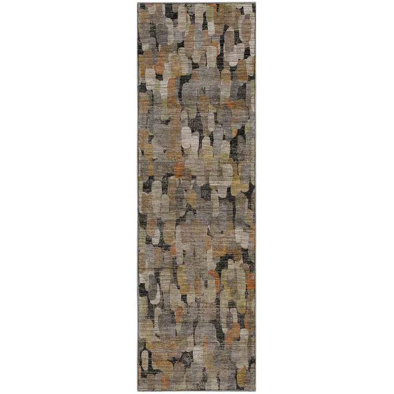 Machine Washable Nexus Black 2\'3\" x 7\'6\" Runner Rug