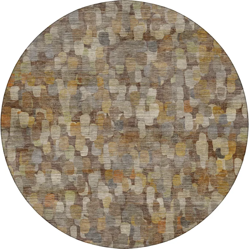 Machine Washable Nexus Chocolate 8\' x 8\' Round Rug